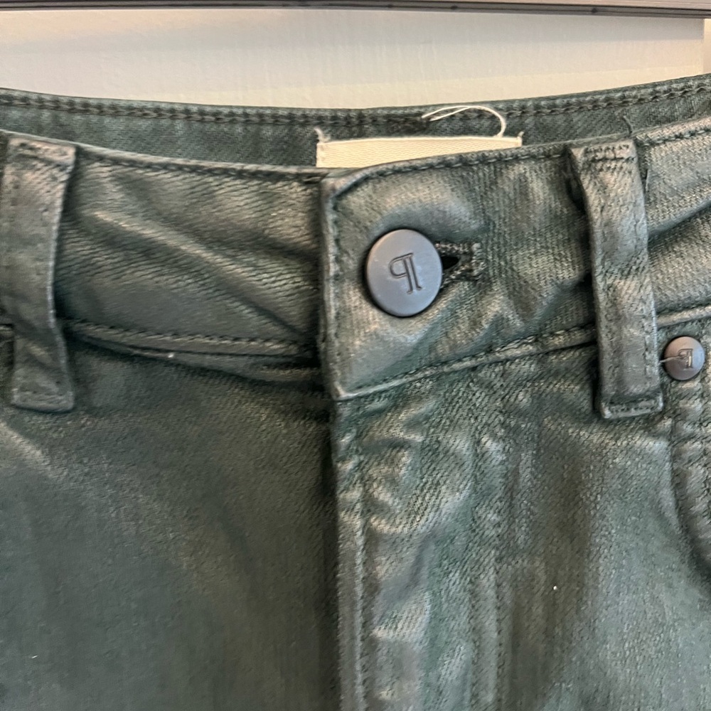 Pilcro Coated Denim Pencil Skirt Green size 4 - Picture 7 of 10